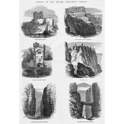 BELFAST Ansichten in und um die Stadt - antiker Druck 1874