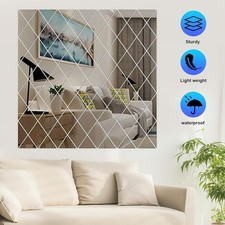17x Dreiecke Acrylspiegel Wandspiegel Selbstklebende Wandaufkleber Dekospiegel