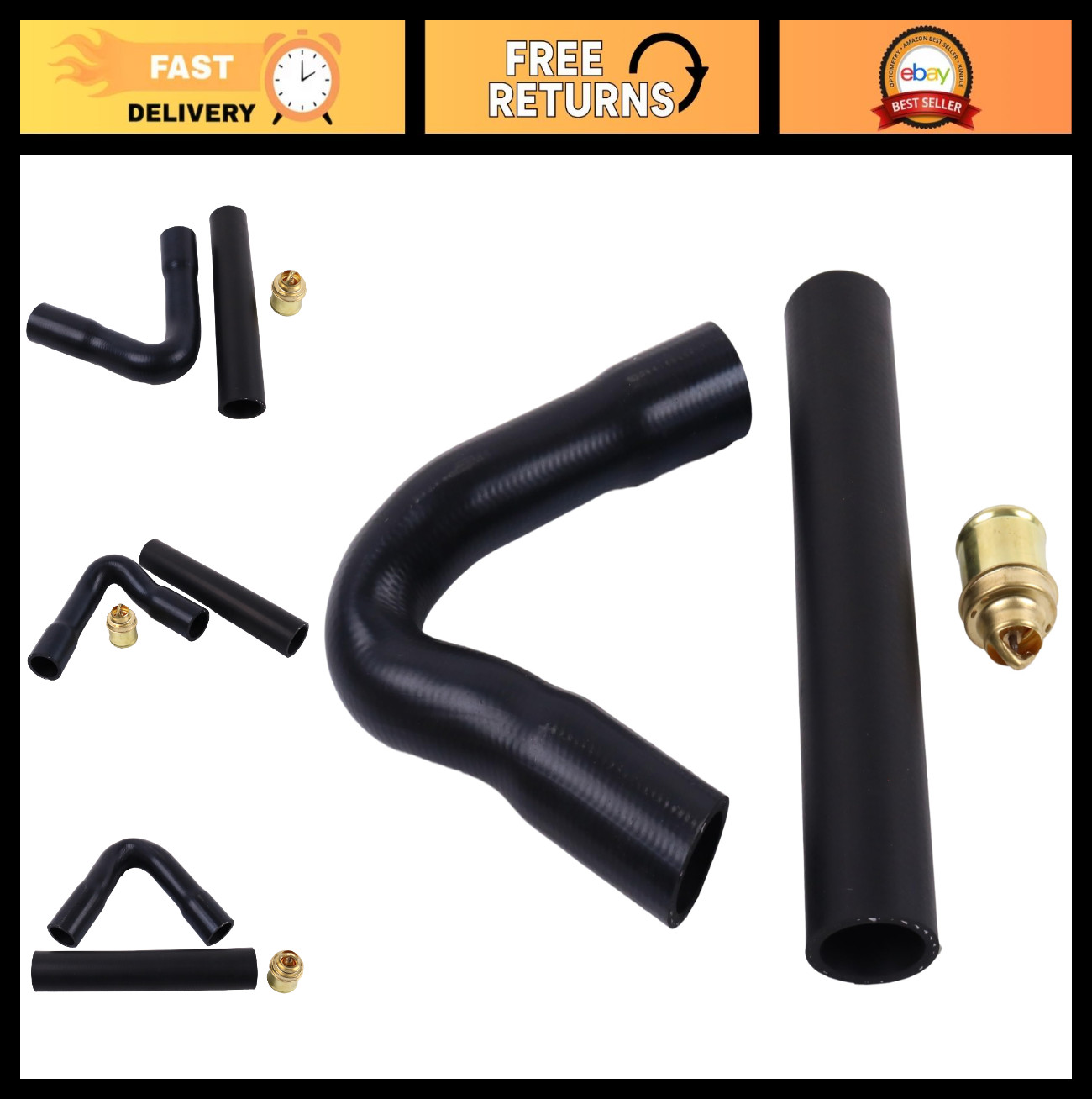 Upper & Lower Radiator Hose Thermostat Kit for Ford Tractors 8N, 2N, 8N8260, B2N