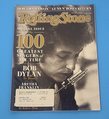 Rolling Stone Magazine (Nov. 2008) Bob Dylan - 100 Greatest Singers Of All Time