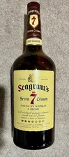 Vintage 1960s  --  Seagram's 7 Seven Crown  --  1 Gallon Whiskey  Glass Bottle
