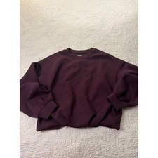 Old Navy Bounce Fleece Sweatshirt Womens L Plum Purple Puff Sleeve L
