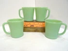 Set of four (4) Vintage Fire King Jadite Mugs with D-Handles