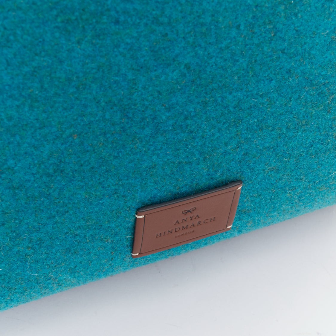 ANYA HINDMARCH Heinz Baked Beans teal recycled felt small open top tote bag image 8