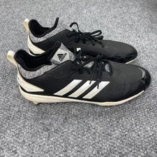 Adidas Adizero ProTrax Baseball Cleats Shoes Mens 12.5 Black White Metal Low Top