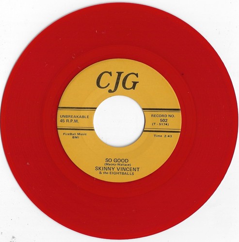 SKINNY VINCENT eyeballin' you / so good CJG 45rpm RED VINYL _1985 rockabilly - Bild 2 von 2