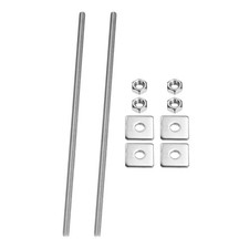 2 Pcs Fully Threaded Rod M6 x 200mm Thread Bar Studs with Nuts Square Washer