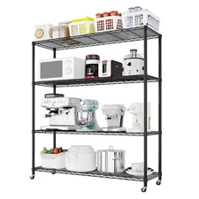 46x17x65" 4 Tiers Adjustable Carbon Steel Wire Shelving Unit Rack for Garage