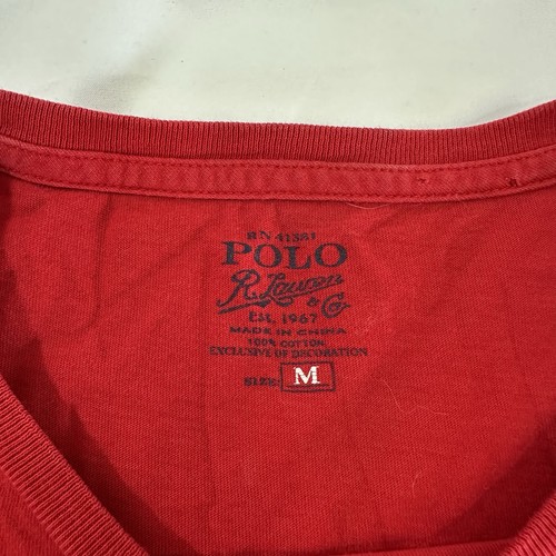 Polo Ralph Lauren Red T Shirt Men’s Medium - Picture 4 of 6