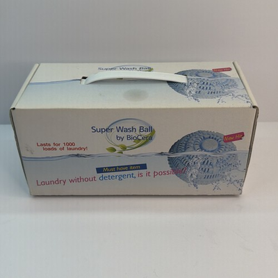 #ad SUPER WASH BALL BY BIO CERA DETERGENT FREE LAUNDRY SENSITIVE SKIN NEW IN BOX $30.00