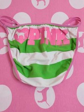 Rare VTG VS PINK Graphic Cotton Low Rise Double String Bikini Panty Size XS