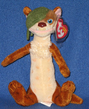 TY BUCK the ONE EYED WEASEL BEANIE BABY - MINT with MINT TAG (ICE AGE 3 MOVIE)