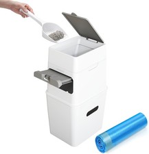 PooGuard Litter Disposal Bin, 9.2L Trash Can for Cat Litter, Dog Waste