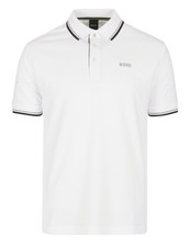 HUGO BOSS Men's Paddy Pro Regular Fit Stretch Short Sleeve Polo Shirt NEW WHITE