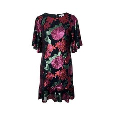 Ivy City Co Evelyn Floral Sequin Embroidered Dress Size Small