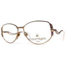 Nos Vintage Courreges 880 Eyeglasses - France 1980's - Hand Made - Gold