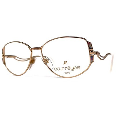 NOS vintage COURREGES 880 glasses frames - France 1980's - HAND MADE - Gold