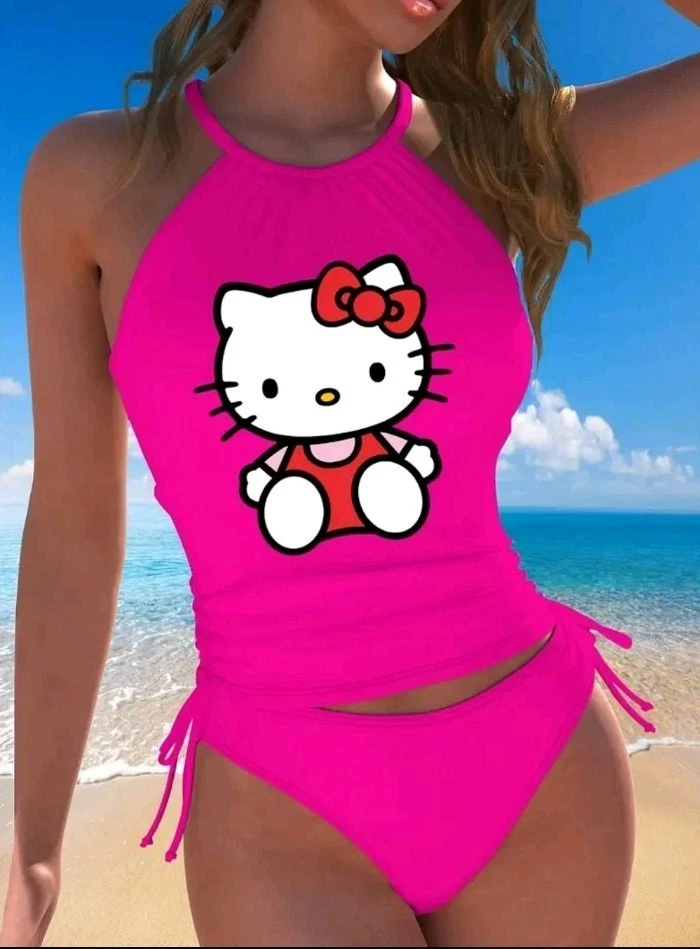 Traje de baño para mujer Hello Kitty para niñas vacaciones en la playa Maldivas Tulam Foto 3 de 4