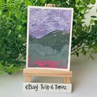 ACEO Original Art Acrylic Landscape: Pastel Pasture by Jill/ Tulip and Topaz — photo 1