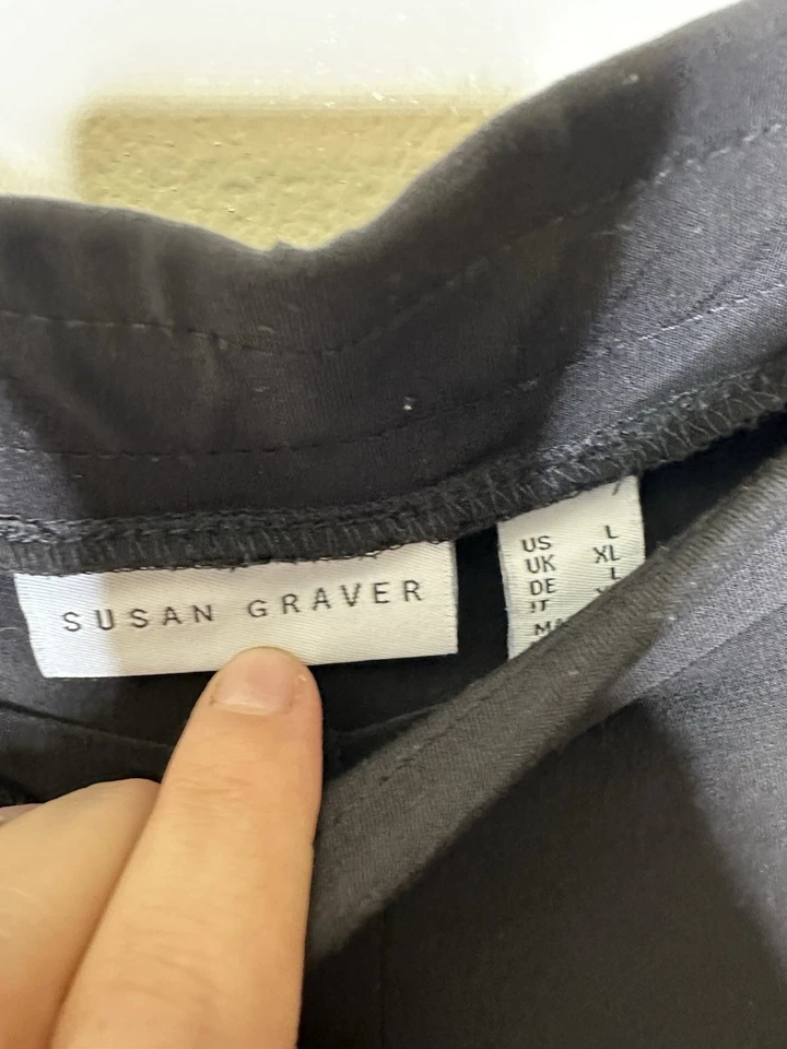 Pantalones Susan Graver Mujer Talla Grande Negros Pull On Pierna Recta Bolsillo Elástico Foto 4 de 4