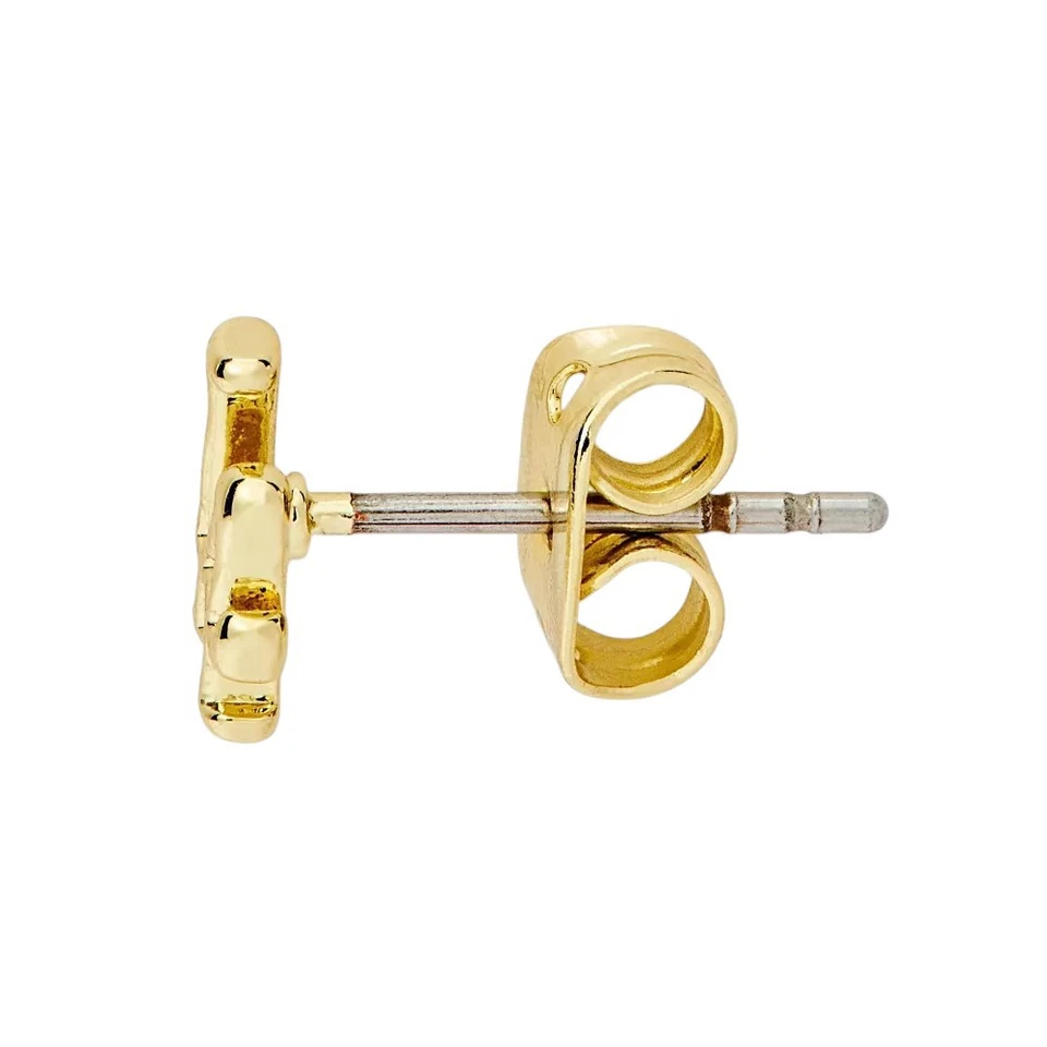 Aretes Bijoux Sport de Luv Aj MLB LA Dodgers enchapados en oro con logotipo de latón Foto 2 de 2