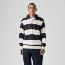 Levi's Men's Relaxed Fit Long Sleeve Thermal Rugby Polo Shirt - Navy