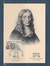 carte  1er jour  architecte   François  Mansart   75  Paris    1966