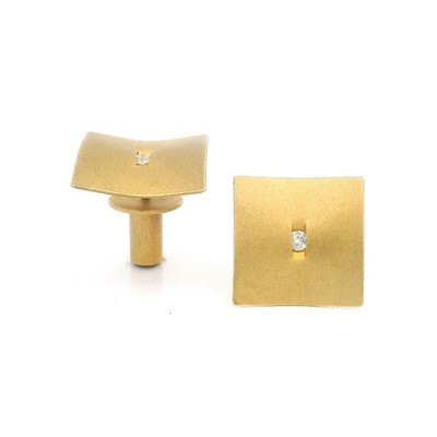 Paar Ohrstecker Gelbgold Niessing Segel mit Brillanten und Stoppern - DU80064