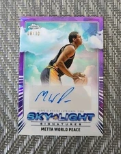 2024-25 Topps Chrome Metta World Peace #SLS-MW Purple Sapphire Auto 08/10