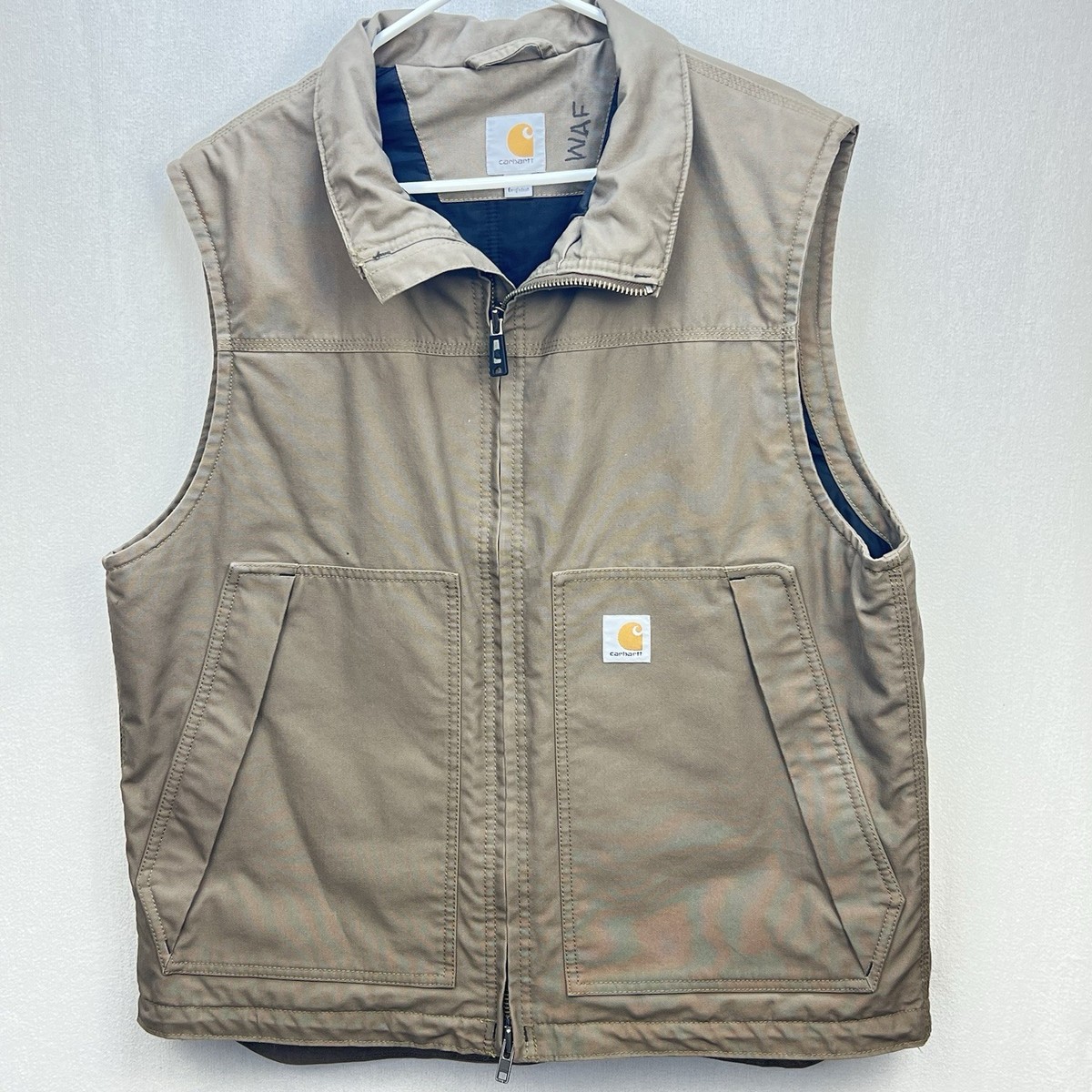 Vintage CARHARTT Vest Mens L Brown QUICK DUCK Insulated