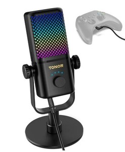 TONOR TCX3 Xbox Gaming Microphone - RGB Condenser Streaming Mic with Low Noise