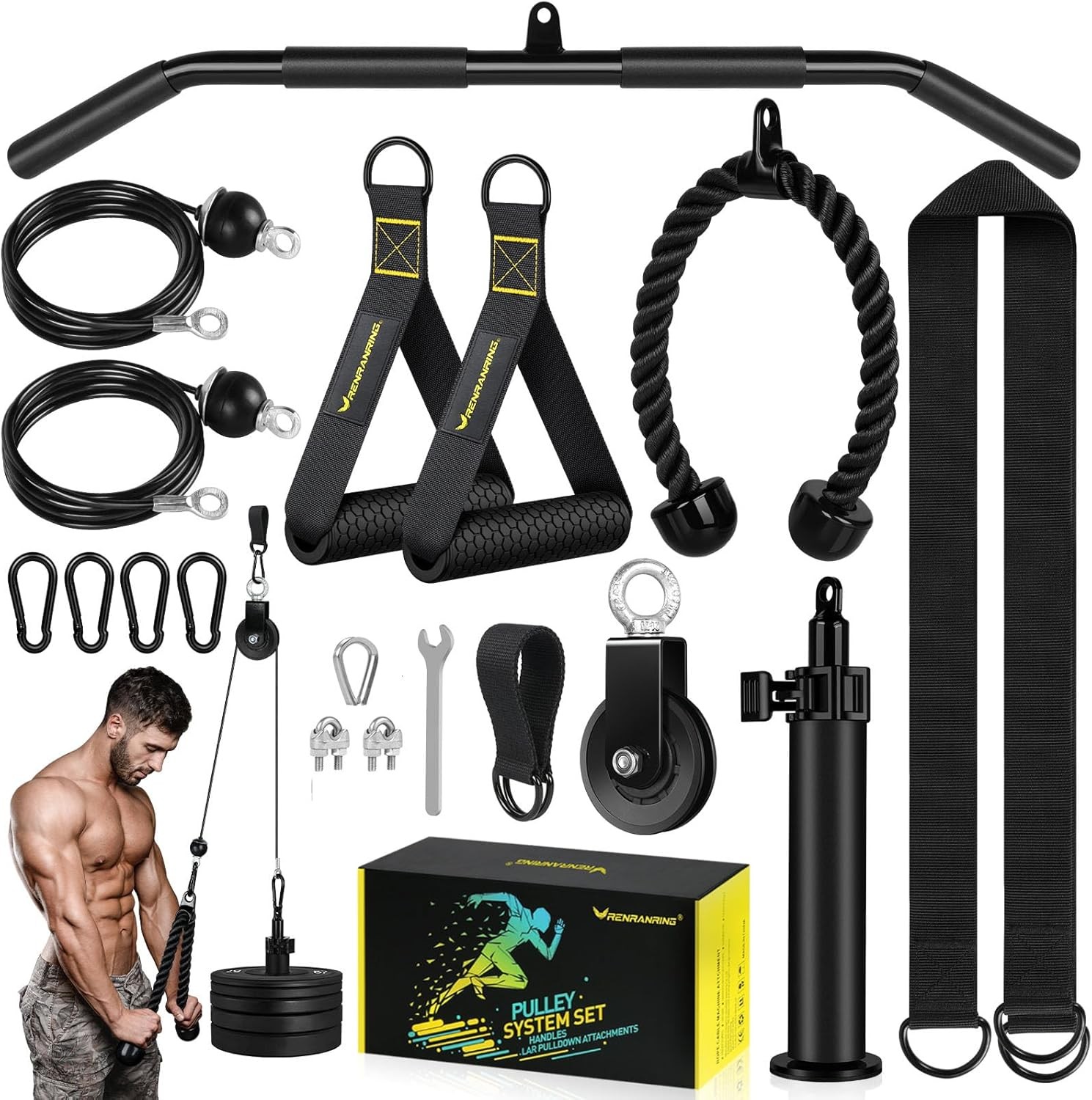 Pulley System, Weight Cable Pulley System for Home Gym,Cable Machine Attachment 