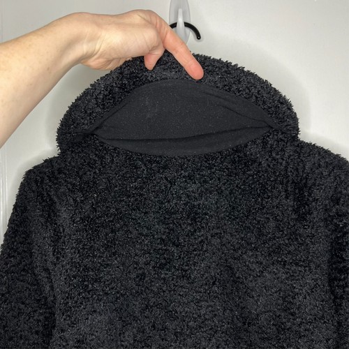 Patagonia Curly-Q Cardigan Womens XS Black Synchilla Collared Zip Pockets Retro - Picture 8 of 21