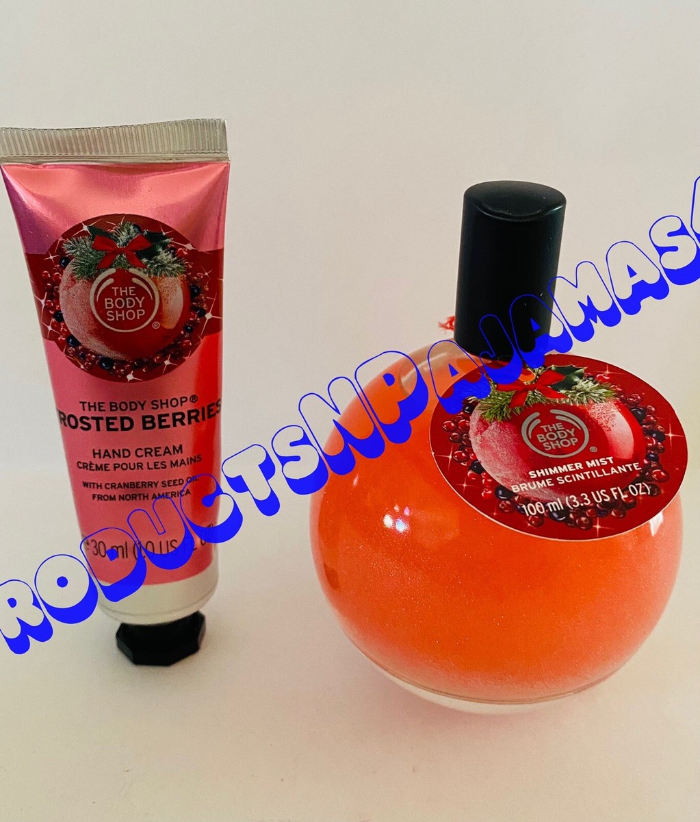 LOT of 2~The Body Shop FROSTED BERRIES Shimmer MIST HAND CREAM~Priority  Ship
