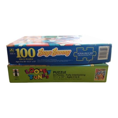 Vintage 1990 Looney Tunes Halloween and Bugs Bunny Patriotic Puzzles 2 - Picture 6 of 10