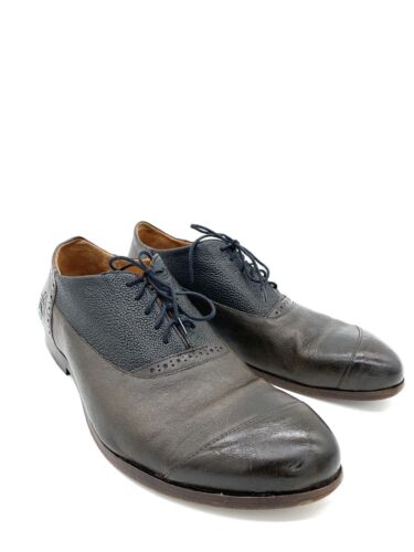 John Fluevog Northampton Duston Oxfords Black Brown Leather Shoes 11.5 - Picture 2 of 12