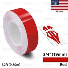 3/4" Roll Vinyl Pinstriping Pin Stripe Solid Line Tape Decal Sticker 19mm RED