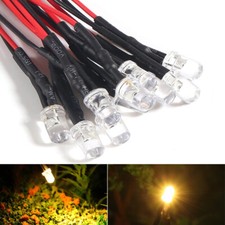 10x Pre Wired 3mm Amber Led Light 12 18V for Train Layout school project models