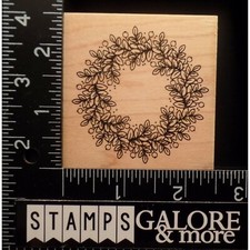 Great Impressions Rubber Stamps F344 WREATH LEAVES LEAVY BERRIES 2274