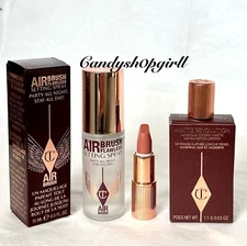 Charlotte Tilbury Airbrush Flawless Setting Spray 15ml & Lipstick PILLOW TALK