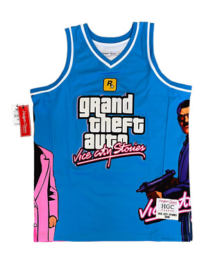 Grand Theft Auto Vice City Headgear Classics Basketball Jersey Miami Size Medium