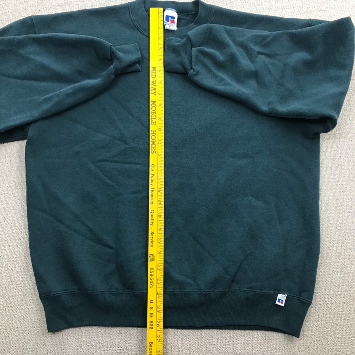 VINTAGE Russell Athletic Sweatshirt Mens XL Green Pullover 90s Y2K