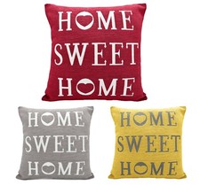  Home Sweet Home Cotton Chenille Cushion Cover Decorative Pillow 43 x 43 cms 