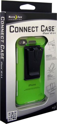 Housse étui transparent vert citron Nite Ize avec clip de ceinture amovible pour iPhone 4S 4 - Photo 1 sur 13