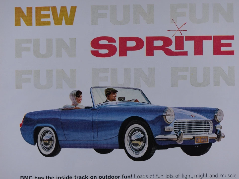 1961 BMC Sprite Vintage New Sprite Original Print Ad 8.5 x 11" - Image 4 of 4