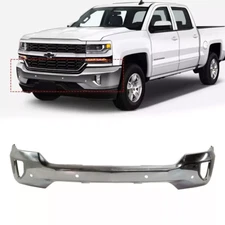 Front Bumper Face Bar Chrome for 2016-2018 Chevy Silverado 1500 w/ Sensor Hole