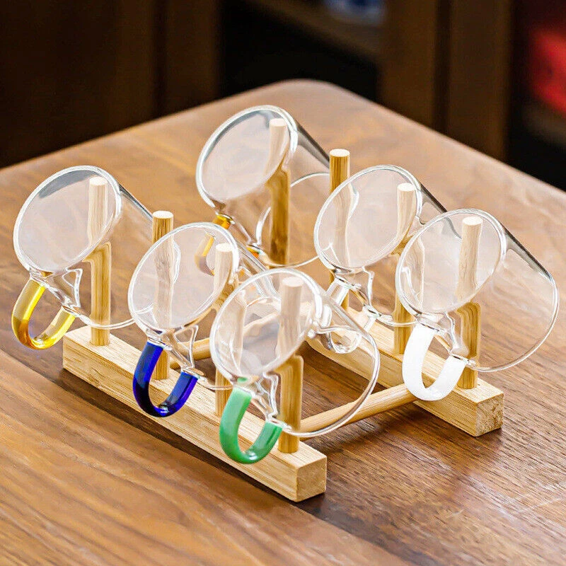 Natural Wooden Dish Plate Bowl Cup Holder Kitchen Utensil Storage Stand Book