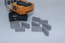 10 Narrow Concrete Blocks 4-Piece System Building Block 1:50 Block Stone Cargo
