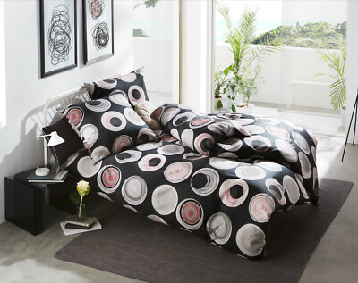 Bettwäsche-mit-Stil Mako Satin Wendebettwäsche – 100% Baumwolle, Grau-anthrazit, 135x200 + 80x80 Cm