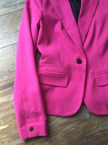 New Womens Merona Blazer jacket Magenta Pink pockets size 2 fully lined - Picture 3 of 8